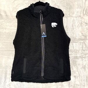 Kansas State Wildcats Antigua Grace Sherpa Vest Womens 2XL Black NCAA Fleece